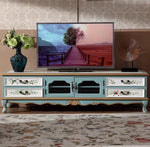 Elegant Birch Density Board TV Cabinet with Floral Design – Stylish Living Room Storage Solution hfgxc-4874