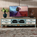 Elegant Birch Density Board TV Cabinet with Floral Design – Stylish Living Room Storage Solution hfgxc-4874