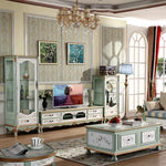 Elegant Birch Density Board TV Cabinet with Floral Design – Stylish Living Room Storage Solution hfgxc-4874