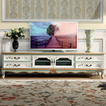 Elegant Birch Density Board TV Cabinet with Floral Design – Stylish Living Room Storage Solution hfgxc-4874