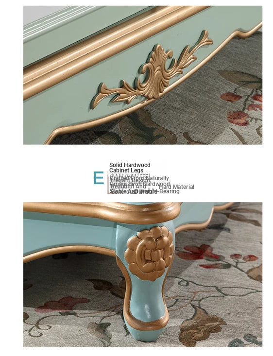 Elegant Antique-Style Tea Table with Bird Design – Birch Density Board Coffee Table for Living Room Decor hfgxc-4875