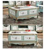 Elegant Antique-Style Tea Table with Bird Design – Birch Density Board Coffee Table for Living Room Decor hfgxc-4875