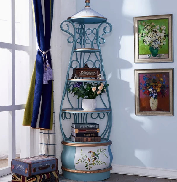Elegant Solid Wood Density Board Storage Rack - Stylish Corner Shelf for Home and Office Décor hfgxc-4876