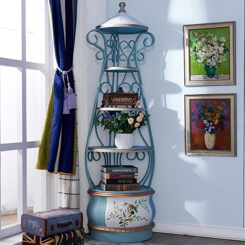 Elegant Solid Wood Density Board Storage Rack - Stylish Corner Shelf for Home and Office Décor hfgxc-4876