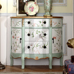 Charming Floral-Decorated Cabinet with Spacious Drawers - Stylish Density Board Storage Solution for Home Décor hfgxc-4877