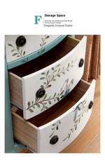 Charming Floral-Decorated Cabinet with Spacious Drawers - Stylish Density Board Storage Solution for Home Décor hfgxc-4877