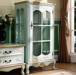Elegant Solid Wood Display Cabinet with Glass Doors and Floral Design - Perfect for Home Decor hfgxc-4878