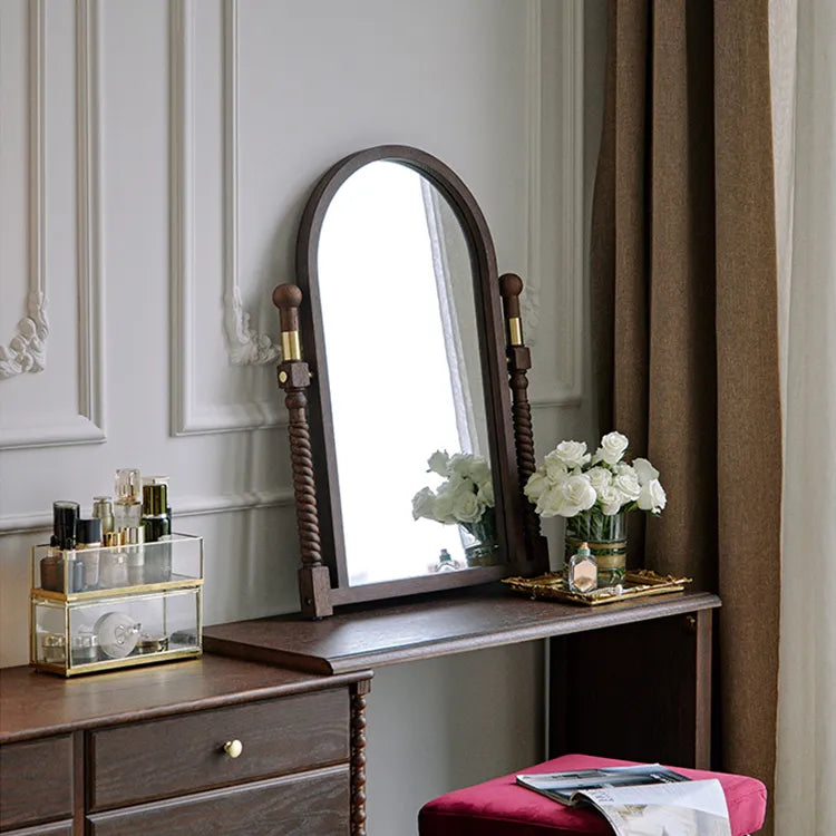 Elegant Red Oak Dressing Mirror with Multi-Layer Board Frame - Timeless Vanity Design hggw-4194