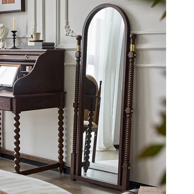 Elegant Red Oak Dressing Mirror with Multi-Layer Board Frame - Timeless Vanity Design hggw-4194