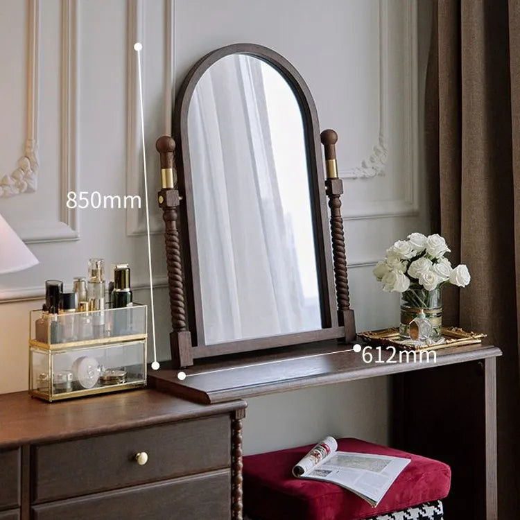 Elegant Red Oak Dressing Mirror with Multi-Layer Board Frame - Timeless Vanity Design hggw-4194