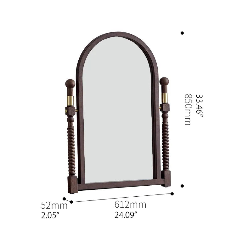 Elegant Red Oak Dressing Mirror with Multi-Layer Board Frame - Timeless Vanity Design hggw-4194