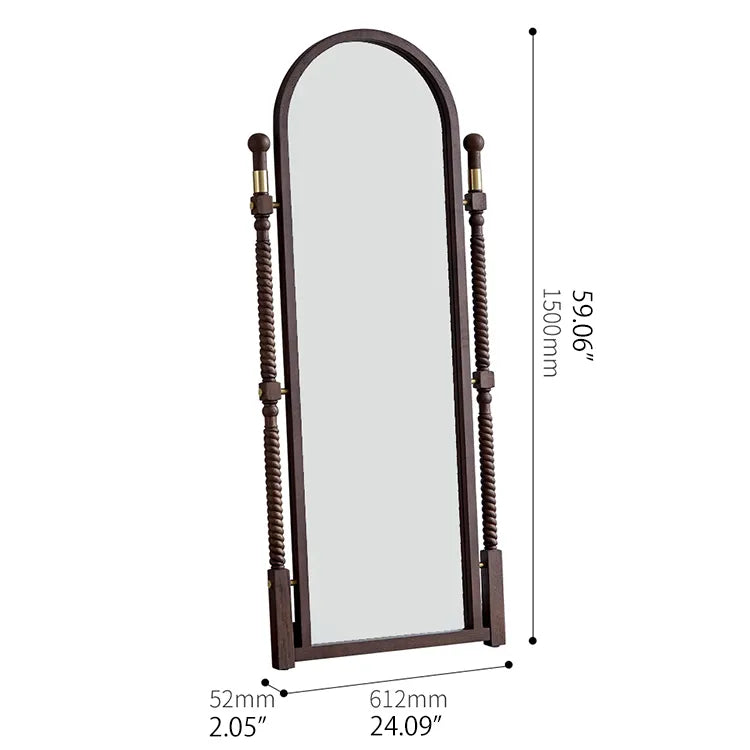 Elegant Red Oak Dressing Mirror with Multi-Layer Board Frame - Timeless Vanity Design hggw-4194