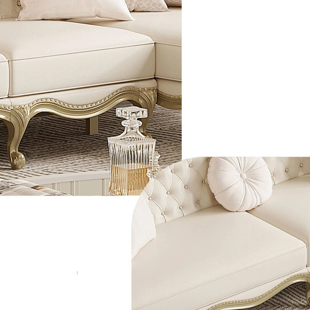 Luxurious Nappa Leather Sofa with Classic Elegant Design for Sophisticated Living Rooms hgl-4331