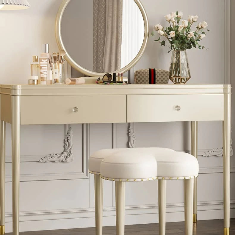 Elegant Pine Glass Makeup Table with Mirror & Storage – Perfect for Your Beauty Routine hgl-4332