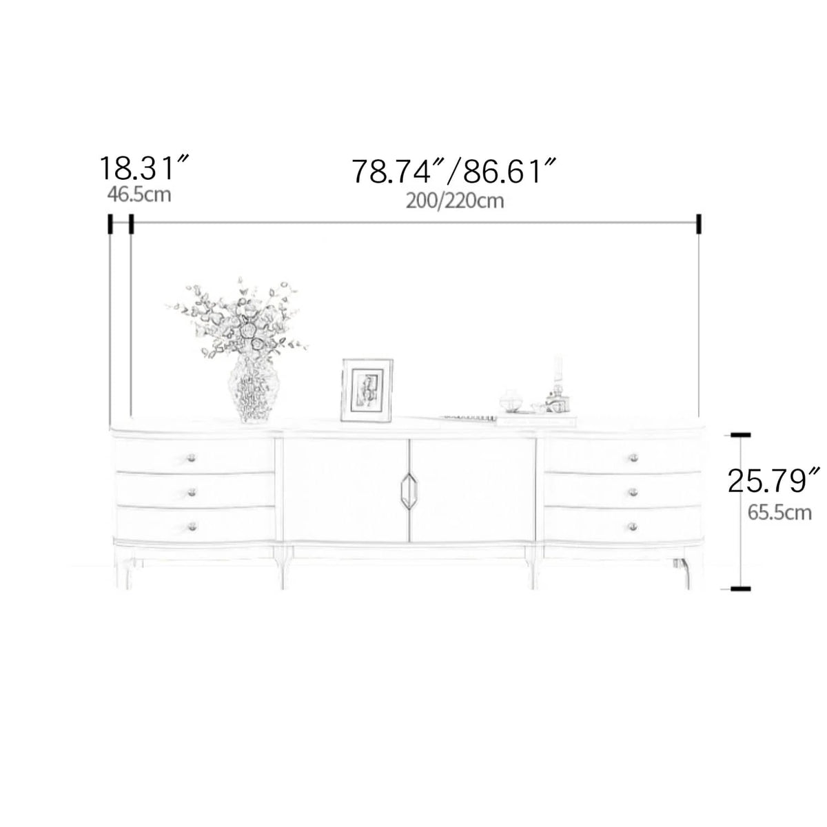 Modern TV Cabinet with Storage - Pine Multi-Layer Board Design for Stylish Living Room hgl-4333