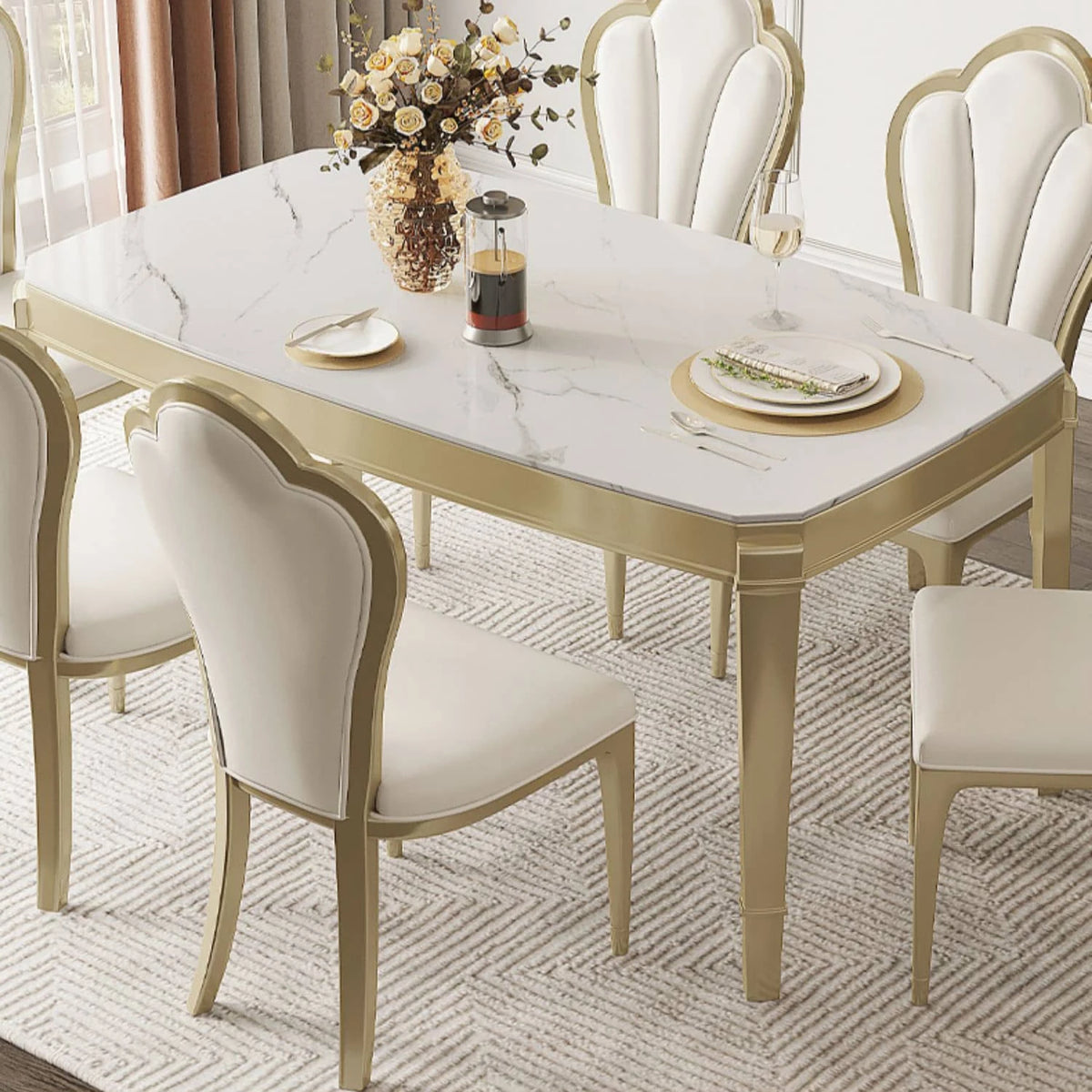 Stylish Ceramic Sintered Stone Dining Table - Modern Elegance for Your Home hgl-4335