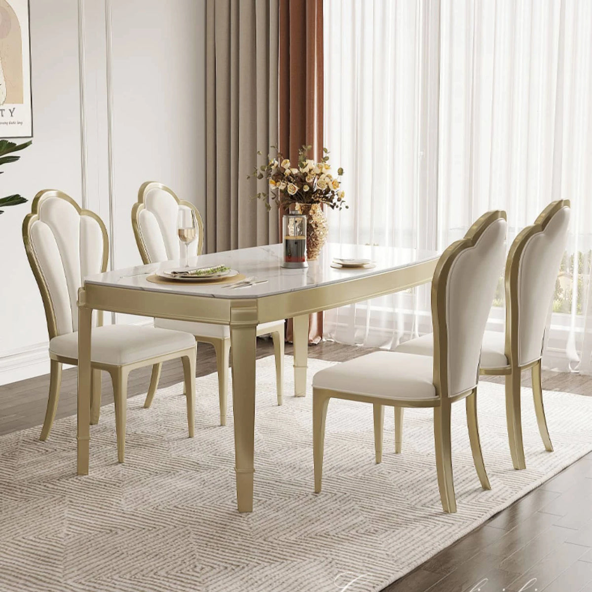 Stylish Ceramic Sintered Stone Dining Table - Modern Elegance for Your Home hgl-4335