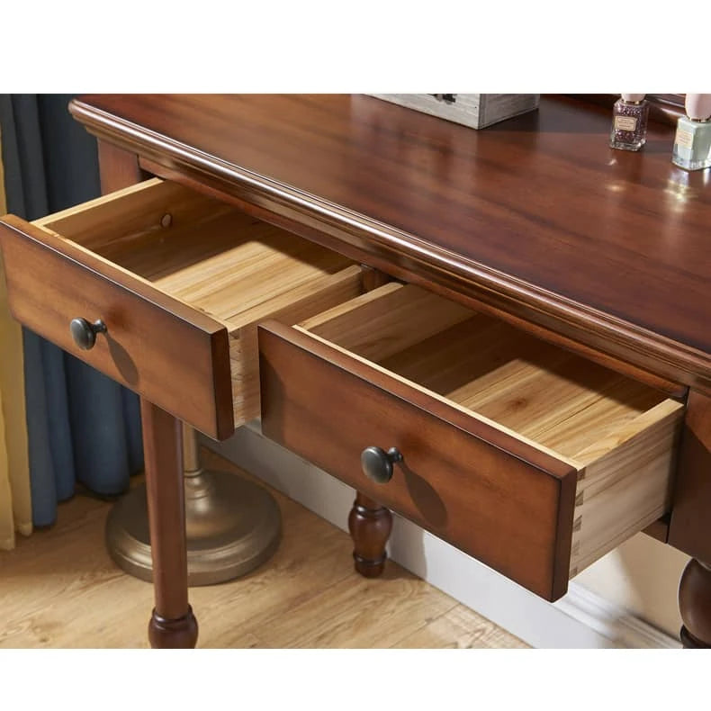 Elegant Solid Wood Makeup Table with Glass Top - Perfect for Your Bedroom Decor hgl-4337