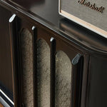 Vintage Elegance: Beech Wood and Glass Cabinet with Intricate Design hgl-4341