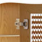 Stylish Ash Wood Glass Cabinet: Unique Robot Design for Modern Interiors hgl-4342