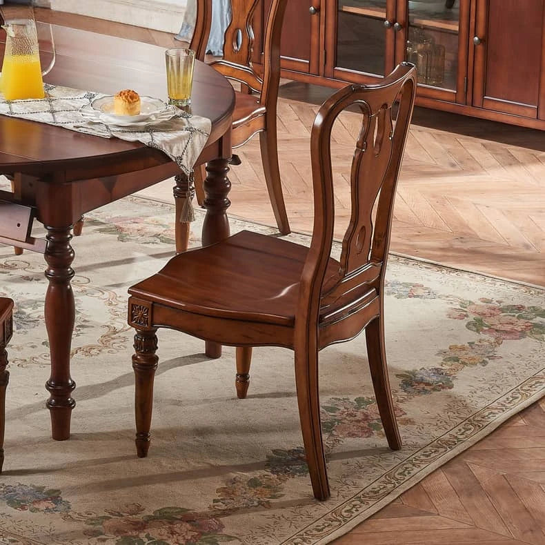 Elevate Your Dining Room with Luxurious Solid Wood & Cowhide Leather Chairs hgl-4347