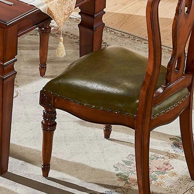 Elevate Your Dining Room with Luxurious Solid Wood & Cowhide Leather Chairs hgl-4347