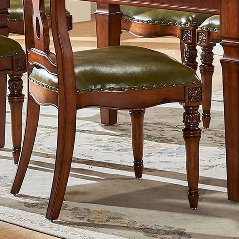 Elevate Your Dining Room with Luxurious Solid Wood & Cowhide Leather Chairs hgl-4347