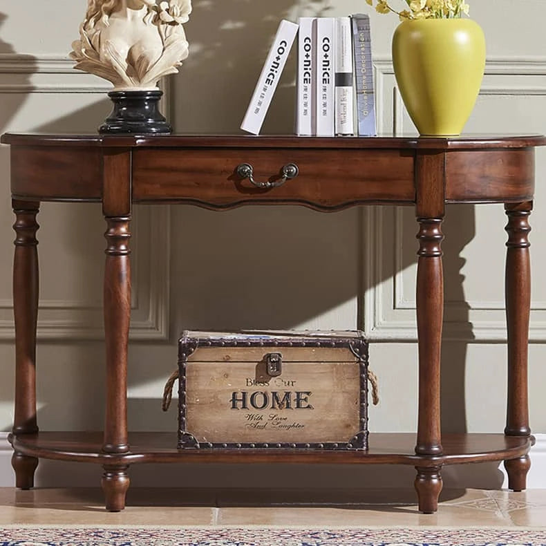 Elegant Solid Wood Console Table with Storage Drawer for Home Décor hgl-4356