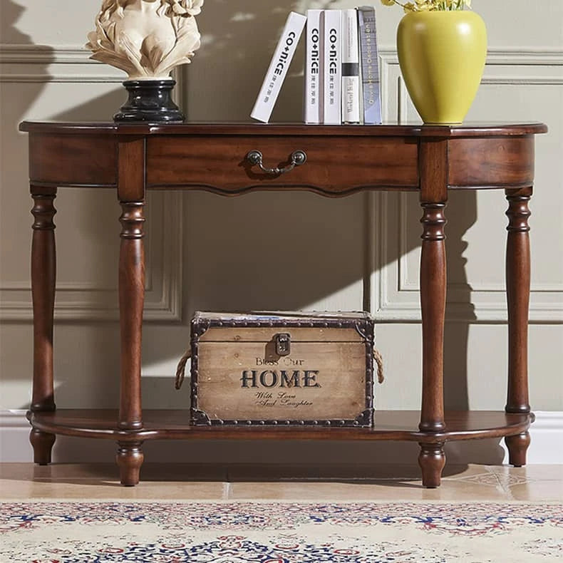 Elegant Solid Wood Console Table with Storage Drawer for Home Décor hgl-4356