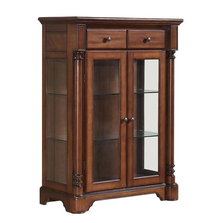 Elegant Solid Wood Glass Display Cabinet for Timeless Home Decor hgl-4357