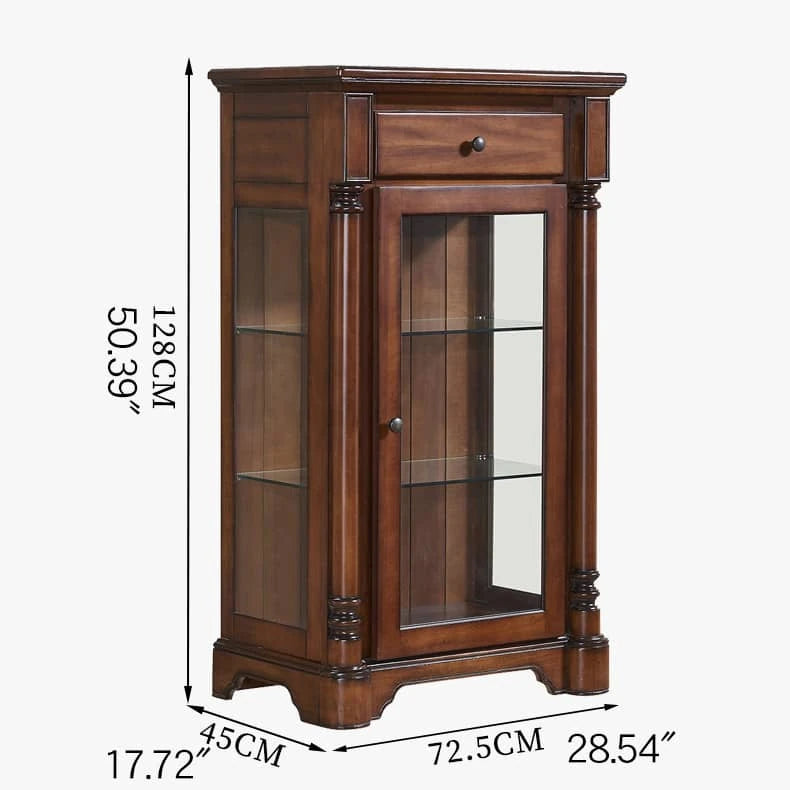 Elegant Solid Wood Glass Display Cabinet for Timeless Home Decor hgl-4357