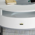 Rustic Pine Wood Tea Table with Gray and White Laminate Finish hglna-1437