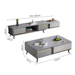 Stylish Gray Sintered Stone Tea Table with Elegant Pine Wood Accent hglna-1439