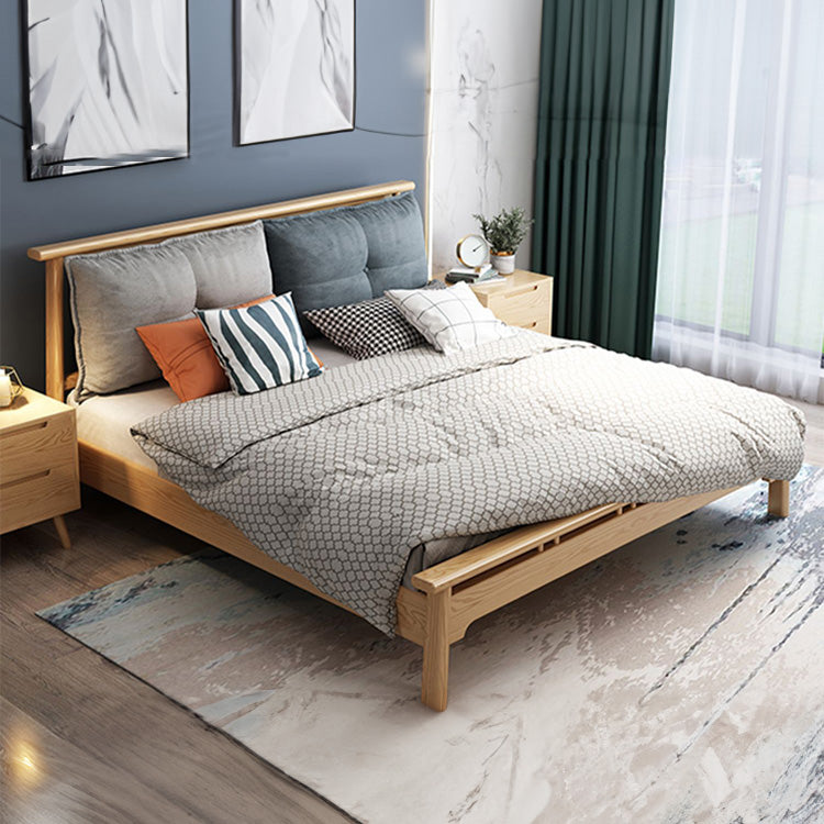 Natural Brown Rubber Wood Bed Frame | Solid Wood Construction hglna-1442