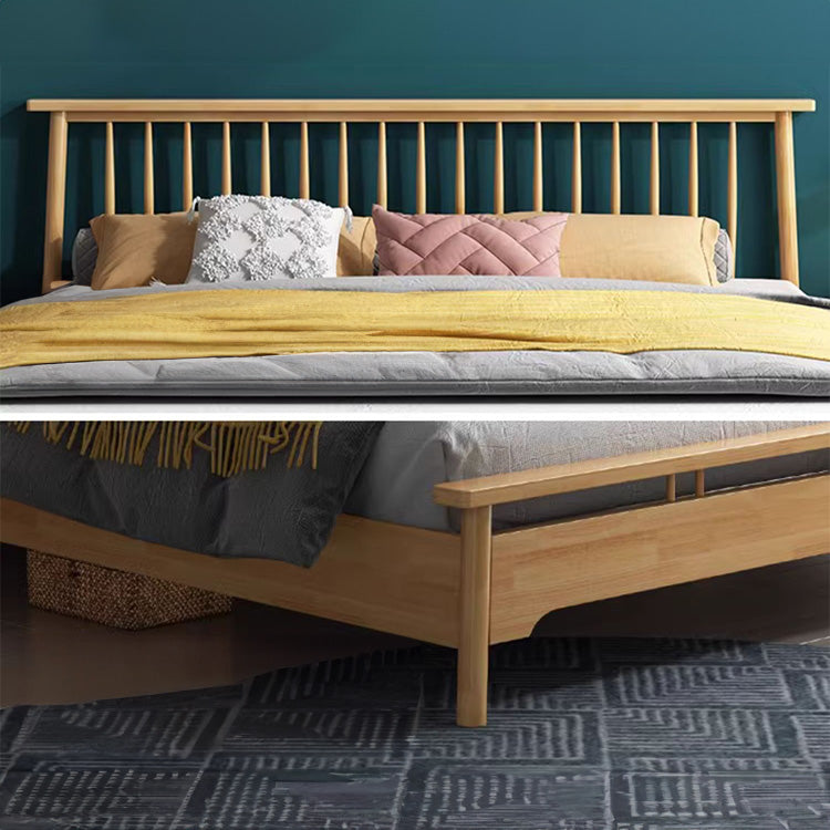 Natural Brown Rubber Wood Bed Frame | Solid Wood Construction hglna-1442
