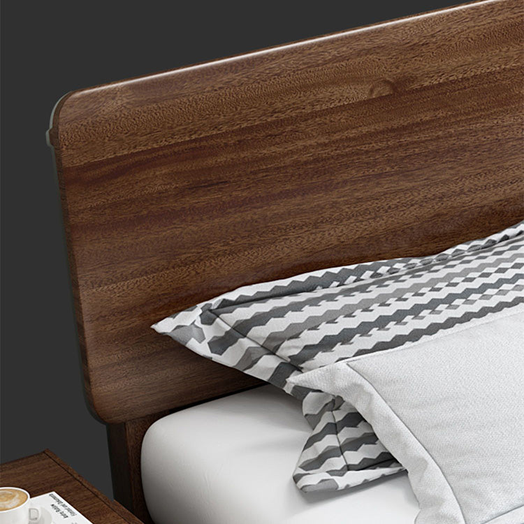 Elegant Bed Frame in Rich Brown Walnut & Pine Wood Finish hglna-1443