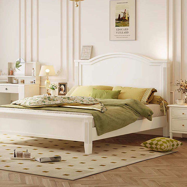 Elegantly Crafted Beige Rubber Wood Bed for Stylish Comfort hglna-1449
