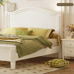 Elegantly Crafted Beige Rubber Wood Bed for Stylish Comfort hglna-1449