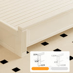 Beige Rubber Wood Bed Frame - Solid Wood Construction for Durability and Style hglna-1451