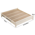 Beige Rubber Wood Bed Frame - Solid Wood Construction for Durability and Style hglna-1451