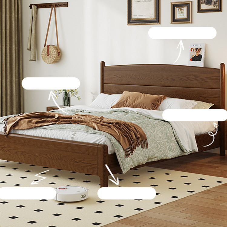 Elegant Solid Brown Ash Pine Wood Bed Frame - Durable & Stylish hglna-1454