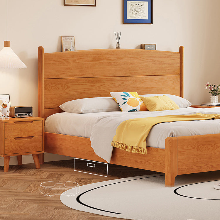 Premium Solid Pine and Ash Wood Bed Frame - Modern Natural Finish hglna-1455