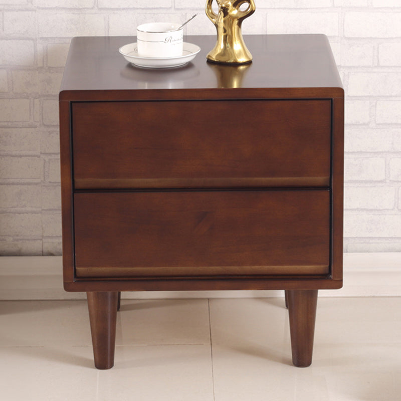 Stylish Natural Brown & White Bedside Cupboard - Rubber Wood & Pine Wood Construction hglna-1456