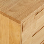 Stylish Natural Brown & White Bedside Cupboard - Rubber Wood & Pine Wood Construction hglna-1456