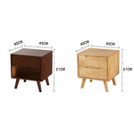 Stylish Natural Brown & White Bedside Cupboard - Rubber Wood & Pine Wood Construction hglna-1456