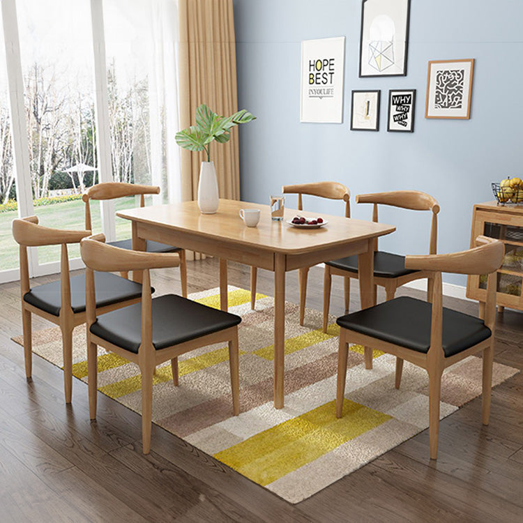 Elegant Natural Brown Rubber Wood Table for Timeless Home Decor hglna-1460