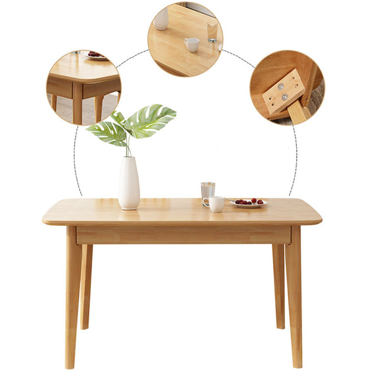 Elegant Natural Brown Rubber Wood Table for Timeless Home Decor hglna-1460