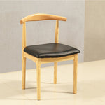 Natural Light Brown Rubber Wood Chair with Cotton-Linen Upholstery hglna-1461