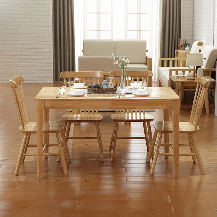 Stylish Natural Brown Rubber Wood Table - Perfect for Modern Interiors hglna-1464