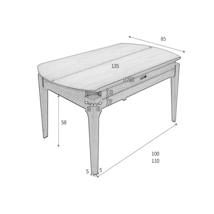 Premium Quality Natural Rubber Wood Table - Durable & Elegant Design hglna-1465